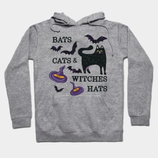 Bats, Cats & Witch Hats Hoodie